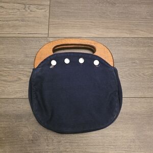 Vtg 60-70s Handbag Bermuda Wooden Handle Bag